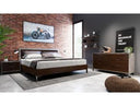 Conner Modern Dark Walnut & Faux Concrete Bed