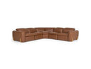 Conrad - Modern Brown Leather Sectional Sofa with 3 Recliners