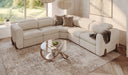Conrad - Modern Beige Fabric Sectional Sofa With 3 Recliners