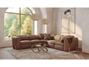 Conrad - Modern Brown Leather Sectional Sofa with 3 Recliners