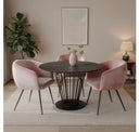 Conroy + Luzerne - Modern Black + Pink Dining Table Set