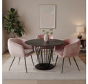Conroy + Luzerne - Modern Black + Pink Dining Table Set