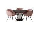 Conroy + Luzerne - Modern Black + Pink Dining Table Set