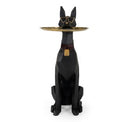 Doberman Dog - Silver Fiberglass Sculpture