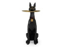Cool Dog With Plate Modern Black + Gold Sculpture