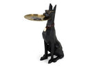Cool Dog With Plate Modern Black + Gold Sculpture