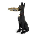 Doberman Dog - Silver Fiberglass Sculpture