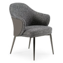 Skyline + Cora - Modern Black Crocodile + Grey Fabric & Leatherette Dining Set