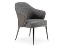 Cora - Modern Grey Fabric & Leatherette Dining Chair