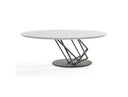 Corbett - Modern High Gloss White w/ Frosted Glass Dining Table