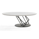 Corbett - Modern High Gloss White w/ Frosted Glass Dining Table