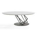 Corbett - Modern High Gloss White w/ Frosted Glass Dining Table