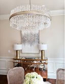 Silver Leaf Chime Chandelier 26.75" by Corbett Lighting