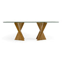 Corbin Mid-Century Walnut & Glass Dining Table