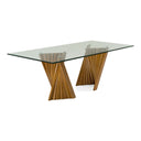 Corbin Mid-Century Walnut & Glass Dining Table