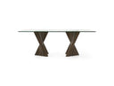 Corbin Mid-Century Grey Ash & Glass Dining Table