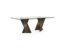 Corbin Mid-Century Grey Ash & Glass Dining Table