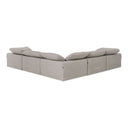 Corinth - Modern Grey Fabric Sectional Sofa with 3 Power Recliners