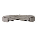 Corinth - Modern Grey Fabric Sectional Sofa with 3 Power Recliners