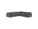 Corinth - Modern Dark Grey Fabric Sectional Sofa with 3 Power Recliners