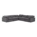 Corinth - Modern Dark Grey Fabric Sectional Sofa with 3 Power Recliners