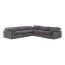 Corinth - Modern Dark Grey Fabric Sectional Sofa with 3 Power Recliners