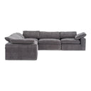 Corinth - Modern Dark Grey Fabric Sectional Sofa with 3 Power Recliners