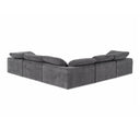 Corinth - Modern Dark Grey Fabric Sectional Sofa with 3 Power Recliners