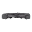 Corinth - Modern Dark Grey Fabric Sectional Sofa with 3 Power Recliners