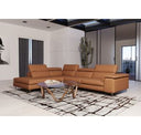 Viola - Italian Contemporary Blue-Grey Leather Right Facing Sectional Sofa