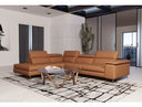 Viola - Italian Contemporary Grey Leather Right Facing Sectional Sofa