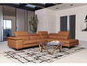 Viola - Italian Contemporary Grey Leather Left Facing Sectional Sofa