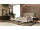 Corrico - Modern Off White and Champagne Gold Bedroom Set
