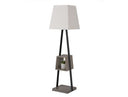 Cortez Modern Black Metal & Faux Concrete Floor Lamp