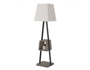 Cortez Modern Black Metal & Faux Concrete Floor Lamp