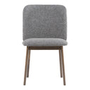 Costello - Mid-Century Modern Grey Fabric + Wenge Dining Chair (Set of 2)
