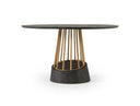 Cotopaxi - Modern Charcoal + Brass Round Dining Table