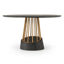 Cotopaxi - Modern Charcoal + Brass Round Dining Table