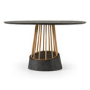 Cotopaxi - Modern Charcoal + Brass Round Dining Table