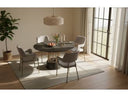 Cotopaxi - Modern Charcoal + Brass Round Dining Table