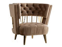 Courtney - Beige & Gold Fabric Lounge Chair