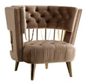 Courtney - Beige & Gold Fabric Loveseat