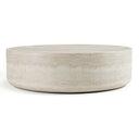 Cozad - Modern Faux Travertine Round Coffee Table