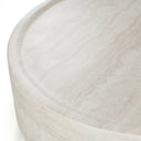 Cozad - Modern Faux Travertine Round Coffee Table