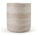 Cozad - Modern Faux Travertine Round Coffee Table