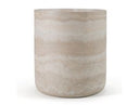 Cozad - Modern Faux Travertine Round End Table