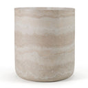 Cozad - Modern Faux Travertine Round End Table