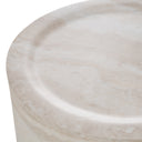 Cozad - Modern Faux Travertine Round End Table