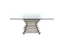 Crawford Modern Clear Glass Square Dining Table