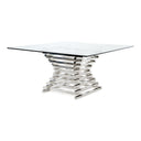 Crawford Modern Clear Glass Square Dining Table